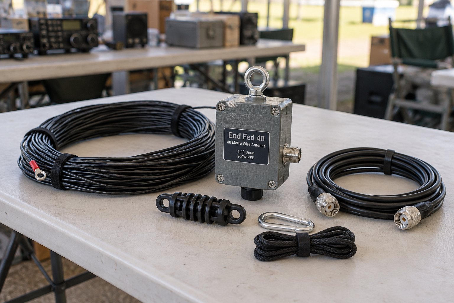 Demo · 40 metre end-fed wire antenna